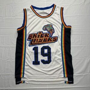 MTV Aaliyah Brick Layers White Basketball Jersey #19 Small